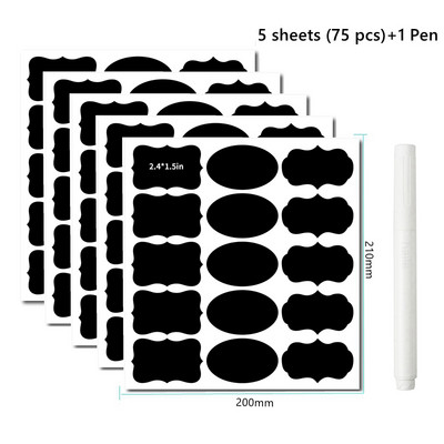 Haile 10-100 vnt Vandeniui atsparios lentos etiketės Prieskonių organizatoriaus etiketė buitiniams virtuvės stiklainiams Lentelės lipdukai su baltu rašikliu