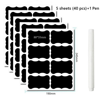 Haile 10-100 vnt Vandeniui atsparios lentos etiketės Prieskonių organizatoriaus etiketė buitiniams virtuvės stiklainiams Lentelės lipdukai su baltu rašikliu