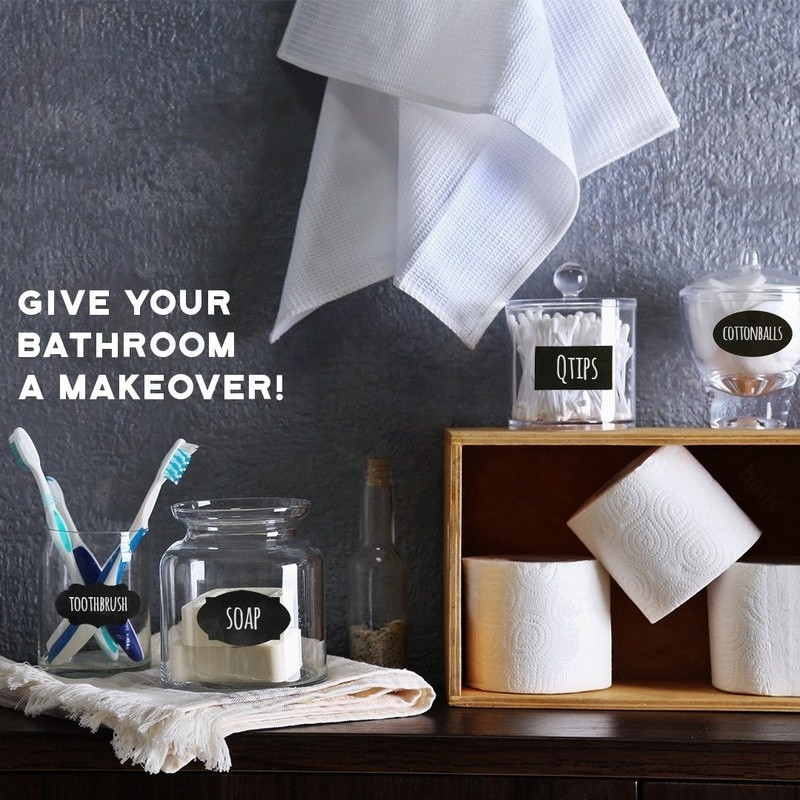 Haile 10-100 vnt Vandeniui atsparios lentos etiketės Prieskonių organizatoriaus etiketė buitiniams virtuvės stiklainiams Lentelės lipdukai su baltu rašikliu