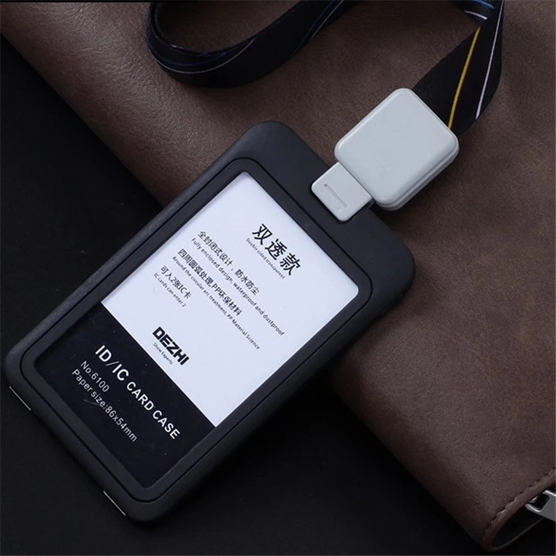 1 бр. Прибиращ се двустранен прозрачен притежател на работна карта на персонала Пропуск на служителите Капак за карта за достъп ID Tag Ръкав за карта за автобус