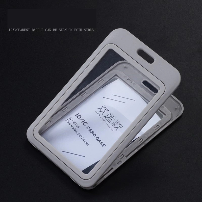 1 бр. Прибиращ се двустранен прозрачен притежател на работна карта на персонала Пропуск на служителите Капак за карта за достъп ID Tag Ръкав за карта за автобус