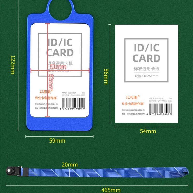 Алуминиева сплав, вертикален етикет с име, държач за карта, капак за лична карта с ремък за работа, бизнес учител, студент, офис консумативи