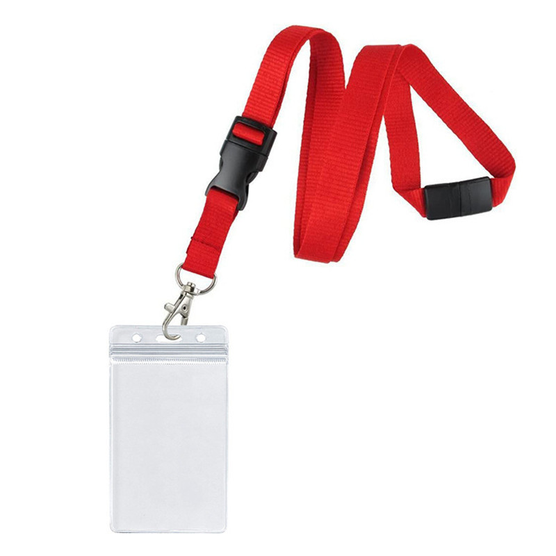 1PC Прозрачна изложбена идентификационна визитка с каишка за врата за студентски персонал Медицинска сестра Значка с име на училище Поставка за кредитна карта