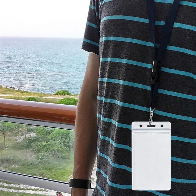 1PC Прозрачна изложбена идентификационна визитка с каишка за врата за студентски персонал Медицинска сестра Значка с име на училище Поставка за кредитна карта