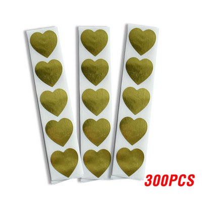 100-500db Pecsétcímkék Matricák Szív alakú arany matricák Scrapbooking csomagokhoz és esküvői dekorációhoz Irodaszer matrica