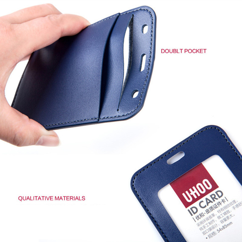 NOVO 1PC kožna torbica za držače dokumenata PU poslovna značka Držač kartice s ogrlicom LOGO Prilagodite ispis Školski uredski pribor