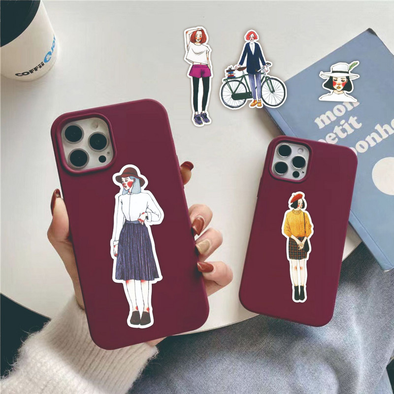 59 бр. Сладко модно момиче Декоративни водоустойчиви стикери Опаковка Scrapbooking Арт Етикет Дневник Албум Канцеларски материали Аксесоари за рисуване