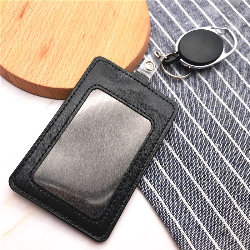 Държач за черна значка за макара за лична карта, прибиращ се с катарама за кръста Ключодържател Студентска медицинска сестра Изложба PU Държач за значка за визитки