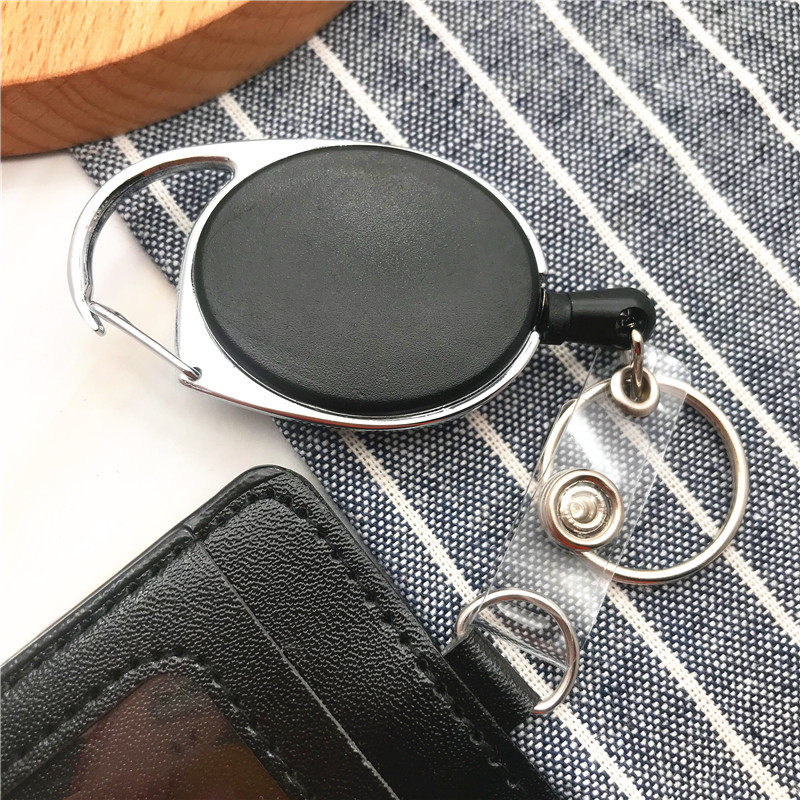 Държач за черна значка за макара за лична карта, прибиращ се с катарама за кръста Ключодържател Студентска медицинска сестра Изложба PU Държач за значка за визитки