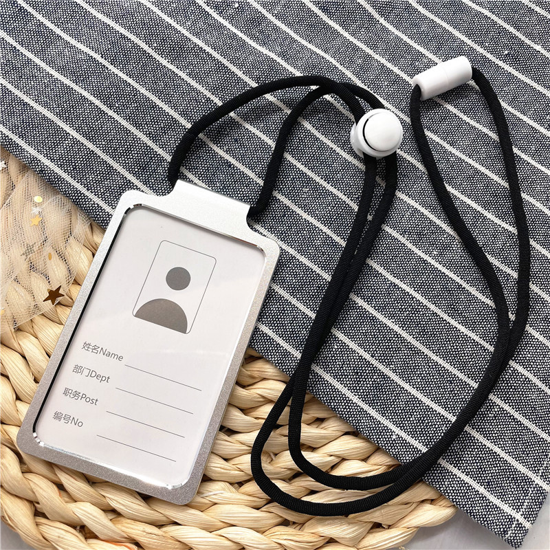 Jednostavni držači za ID kartice od aluminijske legure sa sigurnosnom uzicom i podesivom kopčom Držač posjetnica Uredski materijal
