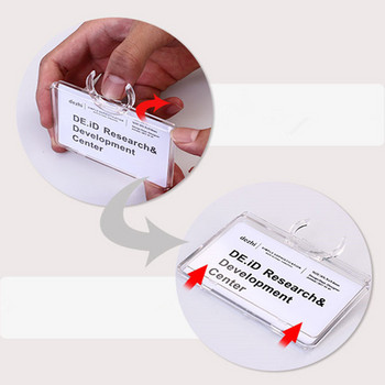Висококачествен акрилен държач за бадж с име, прозрачна корица за лична карта за изложба с въже за студентски персонал, офис консумативи