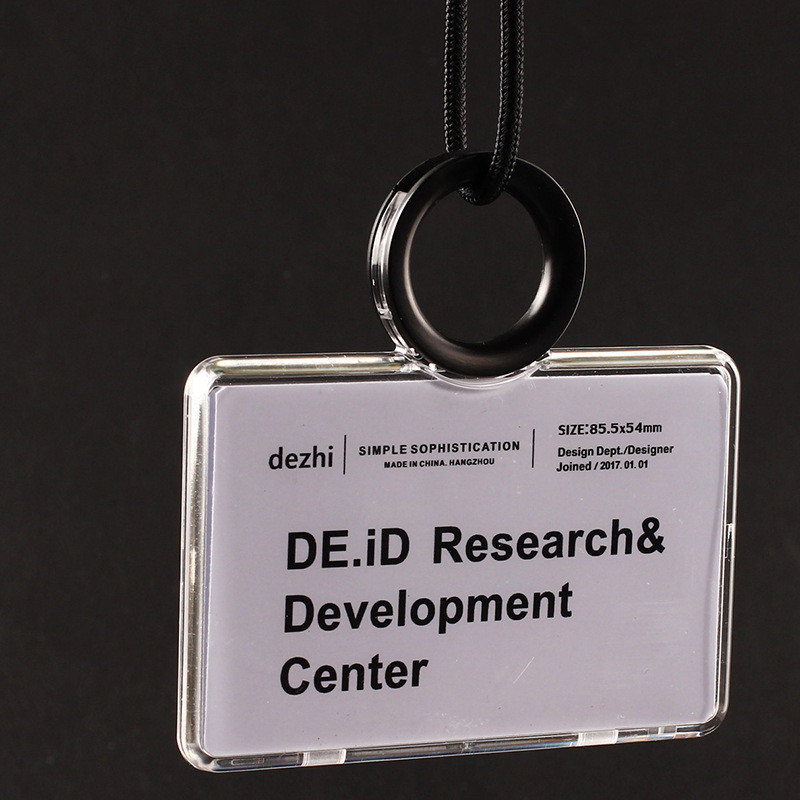 Висококачествен акрилен държач за бадж с име, прозрачна корица за лична карта за изложба с въже за студентски персонал, офис консумативи