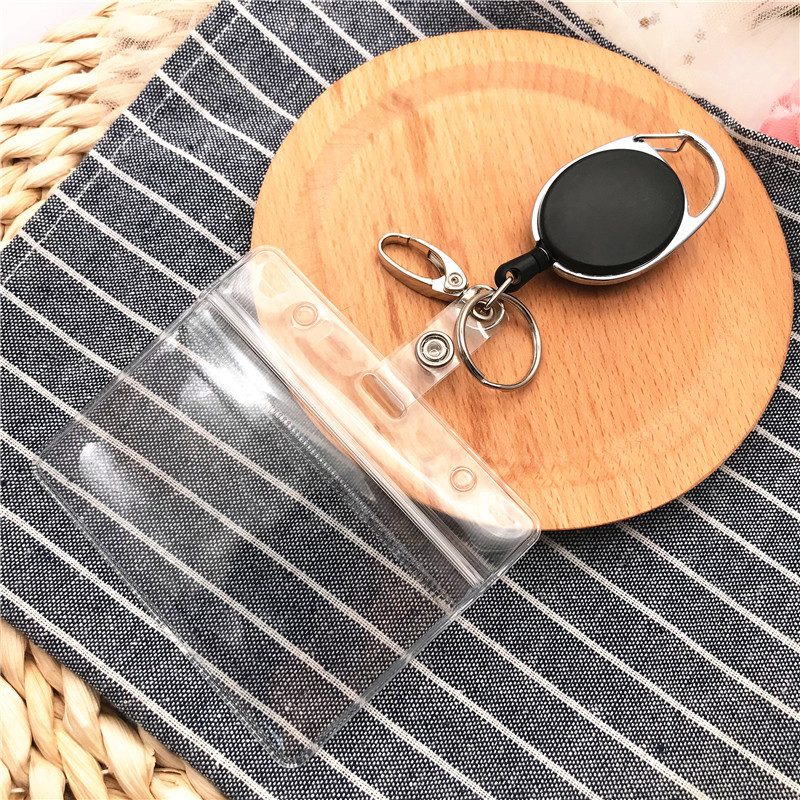 1 rinkinys verslo vizito autobusui kreditinės kortelės dėklas Moteriški Vyriški ištraukiami ženkliukų laikikliai su ritės segtuku ir skaidriu asmens tapatybės kortelės laikikliu