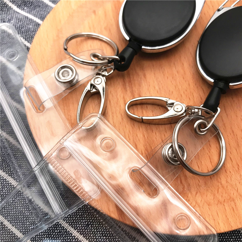 1 rinkinys verslo vizito autobusui kreditinės kortelės dėklas Moteriški Vyriški ištraukiami ženkliukų laikikliai su ritės segtuku ir skaidriu asmens tapatybės kortelės laikikliu