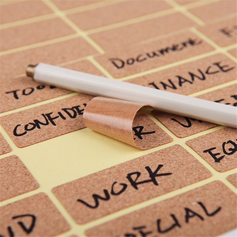 12/24/48бр. Дървени етикети Стикер Водоустойчива битова бутилка Буркан Стикер Опаковка за подаръци Печат Етикет Класификация Маркировка Етикет