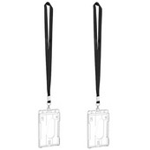 Skaidrus personalo darbo kortelių laikiklis su kaklo dirželiu, prieiga prie metro studentų autobuso maitinimo kortelių rinkinys Darbuotojo kortelės dangtelio dėklo dirželis