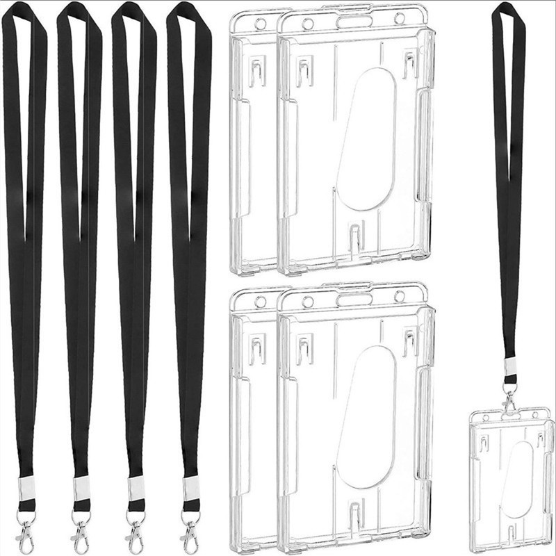 Skaidrus personalo darbo kortelių laikiklis su kaklo dirželiu, prieiga prie metro studentų autobuso maitinimo kortelių rinkinys Darbuotojo kortelės dangtelio dėklo dirželis