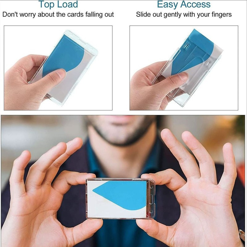 Skaidrus personalo darbo kortelių laikiklis su kaklo dirželiu, prieiga prie metro studentų autobuso maitinimo kortelių rinkinys Darbuotojo kortelės dangtelio dėklo dirželis