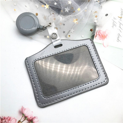 1 Σετ Business Retractable Badge Reel Pull Poll Card ID Θήκη σήματος ασφαλείας Ανασυρόμενη κάρτα ταυτότητας φωτογραφίας Κάτοχος σήματος κάρτας εργασίας
