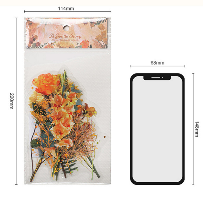 Pono popierius 4 stiliaus vintažinis augalas PET lipdukas Graži gėlė rožė Rankinė medžiaga Dekoratyvinis raštinės reikmenų lipdukas