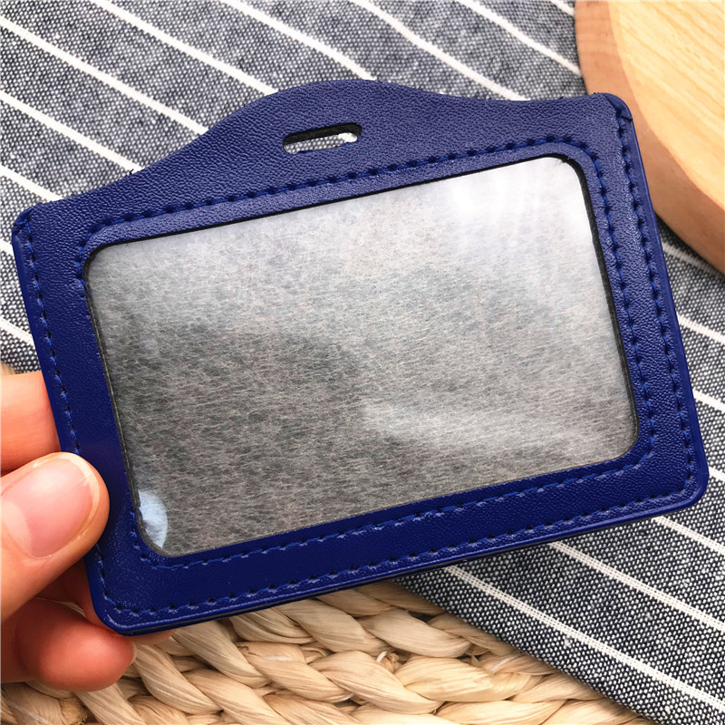 Spalvingos kokybės PU odos medžiagos kortelių rankovių rinkiniai ID Ženkliuko dėklas Skaidrus Banko kreditinės kortelės ženklelio laikiklis Mokyklos studentų biuras