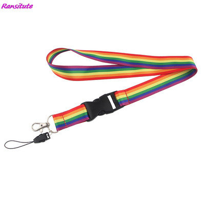 Ransitute R1421 Rainbow kreatív zsinór jelvény azonosító zsinórok Mobiltelefon kötél kulcs zsinór nyakpántok tartozékok