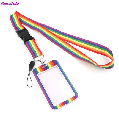 Ransitute R1421 Rainbow kreatív zsinór jelvény azonosító zsinórok Mobiltelefon kötél kulcs zsinór nyakpántok tartozékok