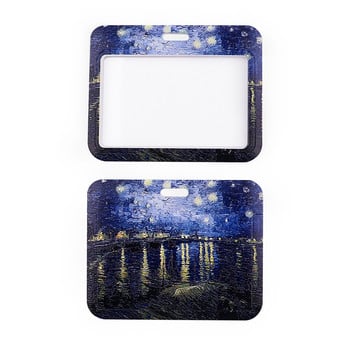 Ransitute R2549 Van Gogh Starry Sky Oil Painting Κορδόνι Σήμα κατόχου ταυτότητας πιστωτικής κάρτας Γυναικεία Ταξιδιωτική Τράπεζα Επαγγελματικής κάρτας Σήμα εξωφύλλου