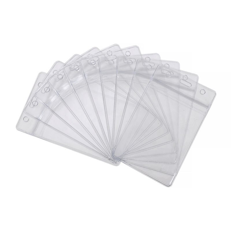 10 бр. Притежател на лична карта Прозрачен PVC Поставка за значка за разрешително за работа Калъф за защита на банкова кредитна карта Водоустойчив за ученически пособия