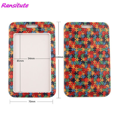 Ransitute R1992 Autism Awareness Jigsaw Nyakpánt Zsinór kulcsokhoz Személyi igazolvány Tornaterem telefonszíjak USB jelvénytartó Barkács akasztókötél
