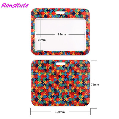 Ransitute R1992 Autism Awareness Jigsaw Nyakpánt Zsinór kulcsokhoz Személyi igazolvány Tornaterem telefonszíjak USB jelvénytartó Barkács akasztókötél