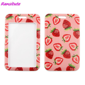 Ransitute R1756 Sweet Strawberry Pink презрамка за врата за ключове ID Card Gym мобилен телефон презрамки USB държач за значка Направи си сам Въже