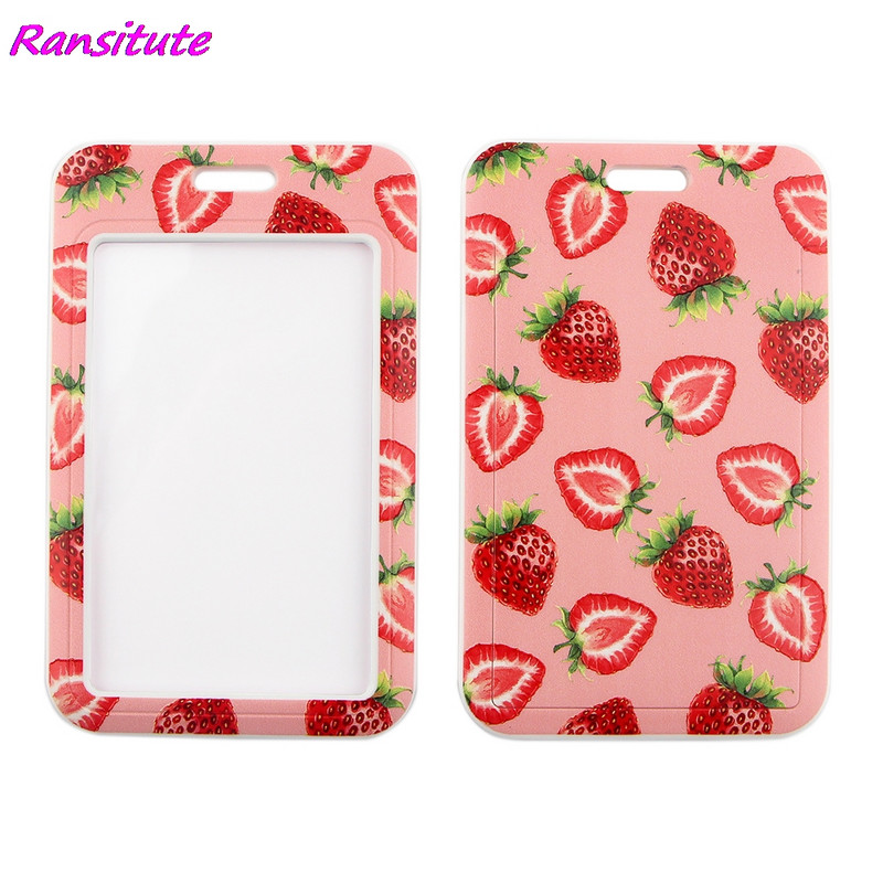 Ransitute R1756 Sweet Strawberry Pink презрамка за врата за ключове ID Card Gym мобилен телефон презрамки USB държач за значка Направи си сам Въже