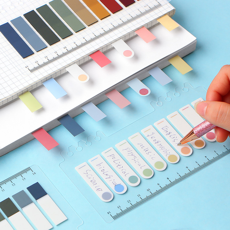 200 vnt./rinkinys PET vandeniui atsparus planavimo lipdukas Rodyklės skyriklis Žymė Lipnios pastabos Mokykliniai reikmenys