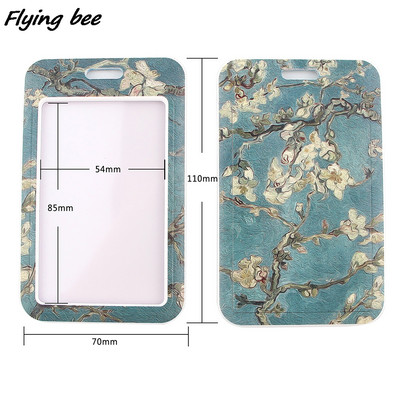 Flyingbee X1989 Van Gogh Almond Blossom Fashion Card Holder ID Holder Bus Card Holder Staff Card Lanyard For Key Phone Hang Rope