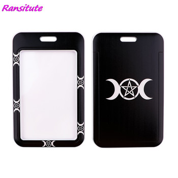 Ransitute R1811 Moon Symbol Модни ремъци ID Badge Holder Bus Pass Case Cover Slip Bank Credit Card Holder Lant Cardholder