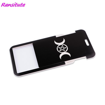 Ransitute R1811 Moon Symbol Модни ремъци ID Badge Holder Bus Pass Case Cover Slip Bank Credit Card Holder Lant Cardholder