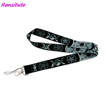 Ransitute R1811 Moon Symbol Модни ремъци ID Badge Holder Bus Pass Case Cover Slip Bank Credit Card Holder Lant Cardholder