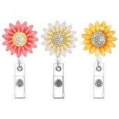 1 τεμάχιο Rhinestone Retractable ID Badge Holder ID Badge Roels with Clip for Office Worker Doctor