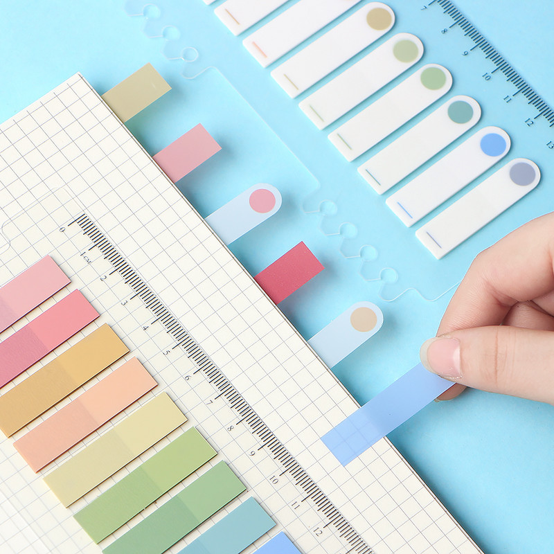 200 vnt. / rinkinys PET vandeniui atsparus planavimo lipdukas Rodyklės skyriklis Žymė Lipnios pastabos Mokykliniai reikmenys