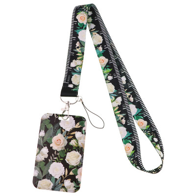 Ransitute R2898 Flower Series Measurable Lanyard Κάρτα ταυτότητας Κάρτα κλειδιού αυτοκινήτου Κάρτα κάρτας για γυμναστήριο Σήμα παιδικού μπρελόκ