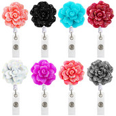 Rose Flower Diamond Roel για γυναίκες Κορίτσια ID Όνομα Σήμα Κάρτα κάρτας εργασίας αναδιπλούμενος κορδόνι καρούλι με ετικέτα στο στήθος