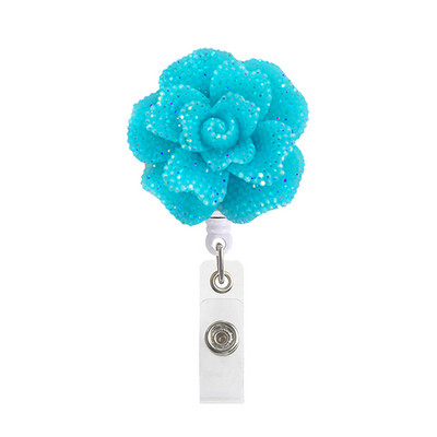 Rose Flower Diamond Roel για γυναίκες Κορίτσια ID Όνομα Σήμα Κάρτα κάρτας εργασίας αναδιπλούμενος κορδόνι καρούλι με ετικέτα στο στήθος