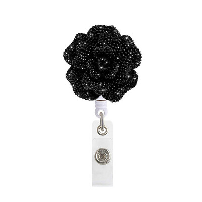 Rose Flower Diamond Roel για γυναίκες Κορίτσια ID Όνομα Σήμα Κάρτα κάρτας εργασίας αναδιπλούμενος κορδόνι καρούλι με ετικέτα στο στήθος