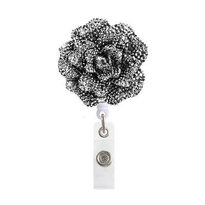 Rose Flower Diamond Roel για γυναίκες Κορίτσια ID Όνομα Σήμα Κάρτα κάρτας εργασίας αναδιπλούμενος κορδόνι καρούλι με ετικέτα στο στήθος