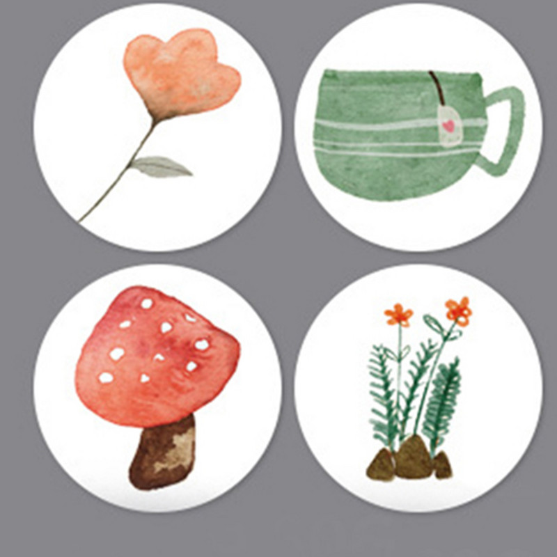 50-500 бр. Кръгъл стикер с карикатура 1 инч Стикери за благодарности за подаръчни карти Плик Хартия Етикет за запечатване на лексикон