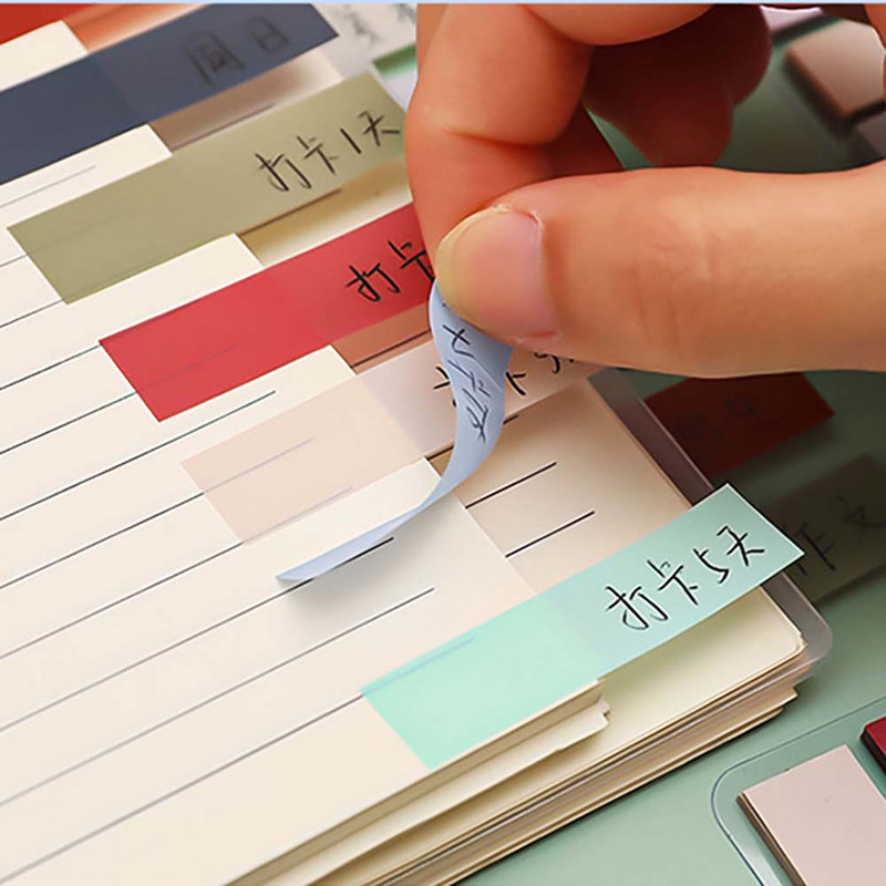 100 listova/lot Morandi Memo Pad Index Tabs PET Arrow Flags Ljepljiva bilješka za stranicu Marker Planer Naljepnice Ured Školski pribor