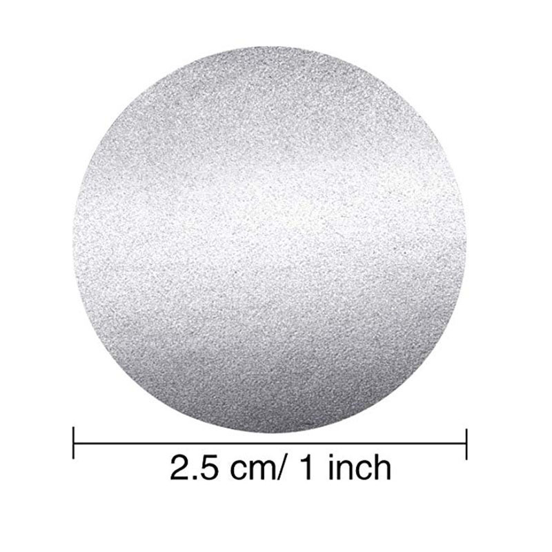 50 бр. на пачка Сребърни стикери за издраскване Етикети с кръгла форма стикер Направи си сам ръчно изработени за игра Стикери за издраскване Етикети канцеларски материали