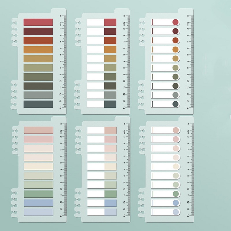 Ретро Morandi Маркери Хартиен индекс Notepad Стикери за отметки Memo Pad Лепящи бележки Хартиени ученически пособия Kawaii Канцеларски материали