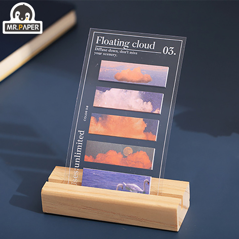 „Mr Popierius“ 100 vnt./vnt. Mieli stacionarūs užrašų bloknotai Stilius Gėlės Sniego Kalnai Debesys Saulėlydžio bangos Biuro reikmenys Kanceliarinės prekės